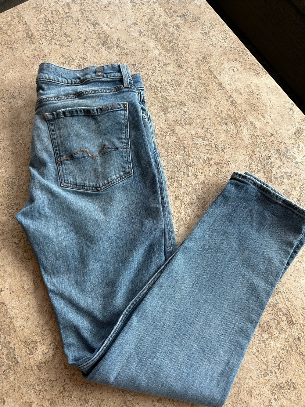 7 For All Mankind Slim Jeans in Light Blue Denim